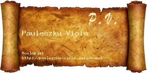 Pauleszku Viola névjegykártya